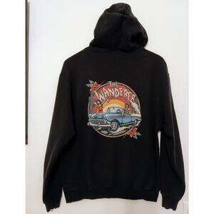 VTG Y2K Kustom Kulture Rockabilly Pin Up Graphic on TULTEX  Hoodie Black  SZ M